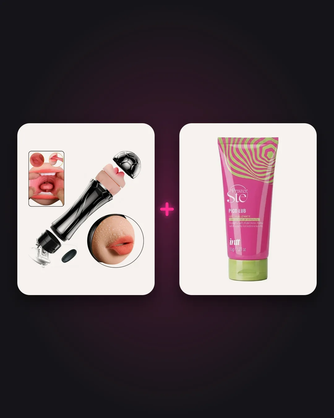 Kit Masturbador com Vibração + Pico Lub
