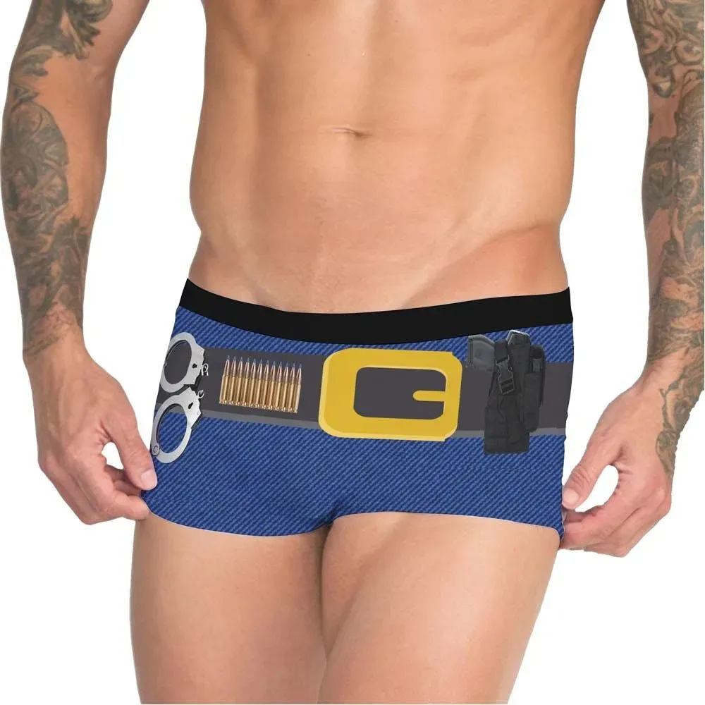 Cueca Boxer Sensual Masculina Estilo Policial